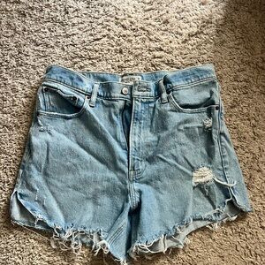 Abercrombie & Fitch Frayed Light Blue Jean Shorts